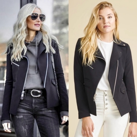 NWOT Veronica Beard Scuba Hadley Jacket Coat Black Size 10/ Large Moto - Picture 6 of 12